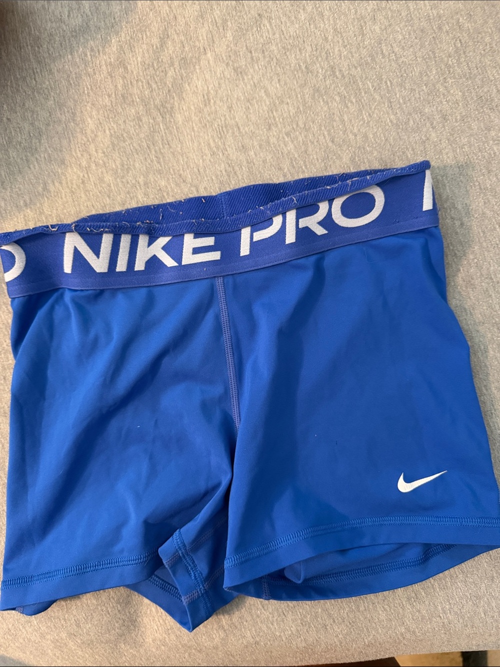 Nike Blue Pro Training Shorts with White Swoosh